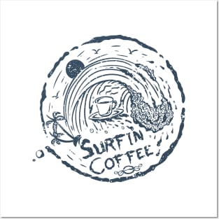 surfin coffee Posters and Art